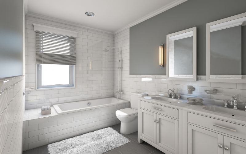 Contemporary Bathroom with Large Tiles